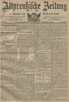 Altpreussische Zeitung, Nr. 230 Sonnabend 33 September 1893, 45. Jahrgang