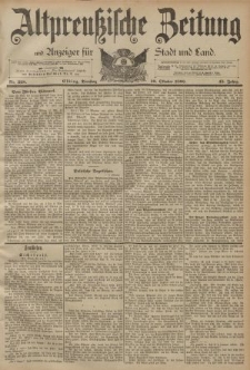 Altpreussische Zeitung, Nr. 238 Dienstag 10 Oktober 1893, 45. Jahrgang