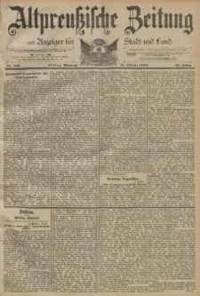 Altpreussische Zeitung, Nr. 239 Mittwoch 11 Oktober 1893, 45. Jahrgang