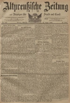 Altpreussische Zeitung, Nr. 245 Mittwoch 18 Oktober 1893, 45. Jahrgang