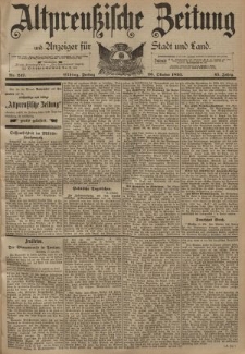 Altpreussische Zeitung, Nr. 247 Freitag 20 Oktober 1893, 45. Jahrgang