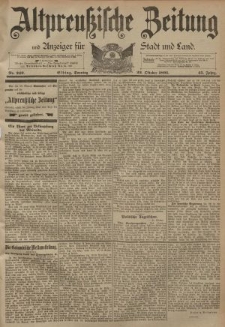 Altpreussische Zeitung, Nr. 249 Sonntag 22 Oktober 1893, 45. Jahrgang