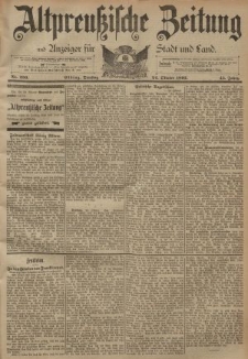 Altpreussische Zeitung, Nr. 250 Dienstag 24 Oktober 1893, 45. Jahrgang