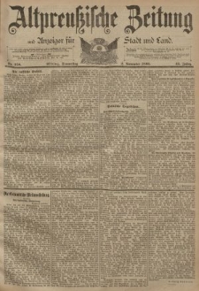 Altpreussische Zeitung, Nr. 258 Donnerstag 2 November 1893, 45. Jahrgang