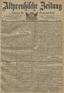Altpreussische Zeitung, Nr. 259 Freitag 3 November 1893, 45. Jahrgang