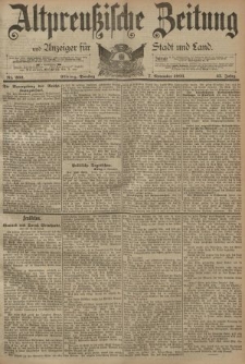 Altpreussische Zeitung, Nr. 262 Dienstag 7 November 1893, 45. Jahrgang
