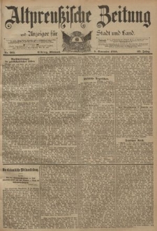 Altpreussische Zeitung, Nr. 263 Mittwoch 8 November 1893, 45. Jahrgang