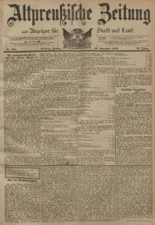 Altpreussische Zeitung, Nr. 265 Freitag 10 November 1893, 45. Jahrgang