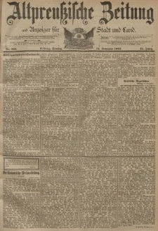 Altpreussische Zeitung, Nr. 268 Dienstag 14 November 1893, 45. Jahrgang