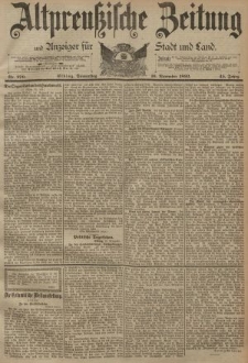 Altpreussische Zeitung, Nr. 270 Donnerstag 16 November 1893, 45. Jahrgang