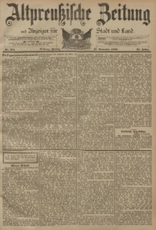 Altpreussische Zeitung, Nr. 271 Freitag 17 November 1893, 45. Jahrgang