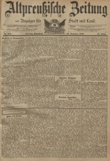 Altpreussische Zeitung, Nr. 272 Sonnabend 18 November 1893, 45. Jahrgang