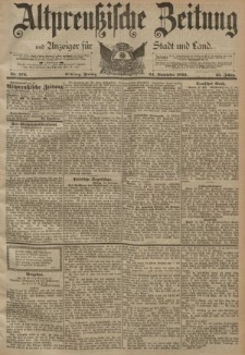 Altpreussische Zeitung, Nr. 276 Freitag 24 November 1893, 45. Jahrgang