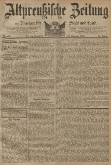 Altpreussische Zeitung, Nr. 277 Sonnabend 25 November 1893, 45. Jahrgang