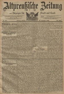 Altpreussische Zeitung, Nr. 278 Sonntag 26 November 1893, 45. Jahrgang