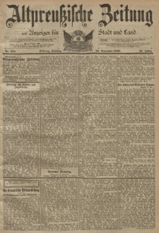 Altpreussische Zeitung, Nr. 279 Dienstag 28 November 1893, 45. Jahrgang