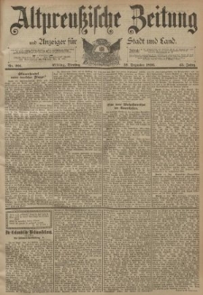Altpreussische Zeitung, Nr. 291 Dienstag 12 Dezember 1893, 45. Jahrgang