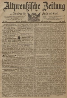 Altpreussische Zeitung, Nr. 303 Donnerstag 28 Dezember 1893, 45. Jahrgang