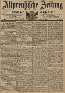 Altpreussische Zeitung, Nr. 30 Mittwoch 5 Februar 1896, 48. Jahrgang