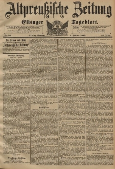 Altpreussische Zeitung, Nr. 34 Sonntag 9 Februar 1896, 48. Jahrgang
