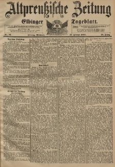 Altpreussische Zeitung, Nr. 36 Mittwoch 12 Februar 1896, 48. Jahrgang