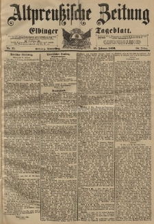 Altpreussische Zeitung, Nr. 37 Donnerstag 13 Februar 1896, 48. Jahrgang