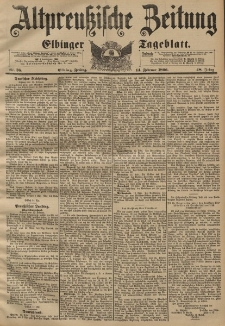 Altpreussische Zeitung, Nr. 38 Freitag 14 Februar 1896, 48. Jahrgang