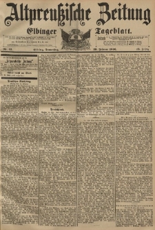 Altpreussische Zeitung, Nr. 43 Donnerstag 20 Februar 1896, 48. Jahrgang