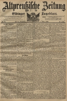 Altpreussische Zeitung, Nr. 57 Sonnabend 7 März 1896, 48. Jahrgang