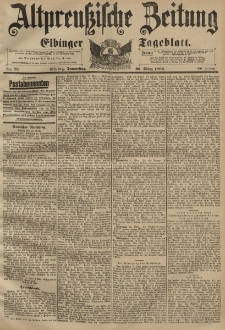 Altpreussische Zeitung, Nr. 73 Donnerstag 26 März 1896, 48. Jahrgang