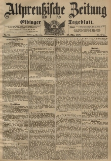 Altpreussische Zeitung, Nr. 76 Sonntag 29 März 1896, 48. Jahrgang