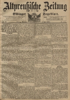 Altpreussische Zeitung, Nr. 82 Mittwoch 8 April 1896, 48. Jahrgang
