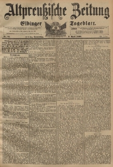 Altpreussische Zeitung, Nr. 83 Donnerstag 9 April 1896, 48. Jahrgang