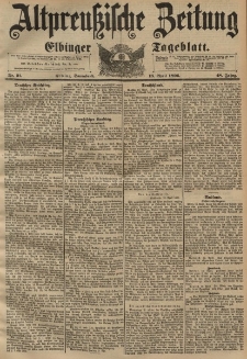 Altpreussische Zeitung, Nr. 91 Sonnabend 18 April 1896, 48. Jahrgang
