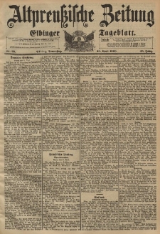 Altpreussische Zeitung, Nr. 95 Donnerstag 23 April 1896, 48. Jahrgang