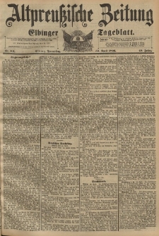 Altpreussische Zeitung, Nr. 101 Donnerstag 30 April 1896, 48. Jahrgang