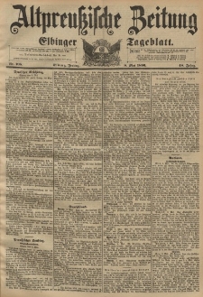 Altpreussische Zeitung, Nr. 108 Freitag 8 Mai 1896, 48. Jahrgang