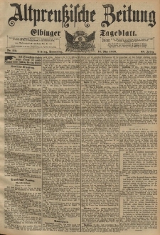 Altpreussische Zeitung, Nr. 113 Donnerstag 14 Mai 1896, 48. Jahrgang